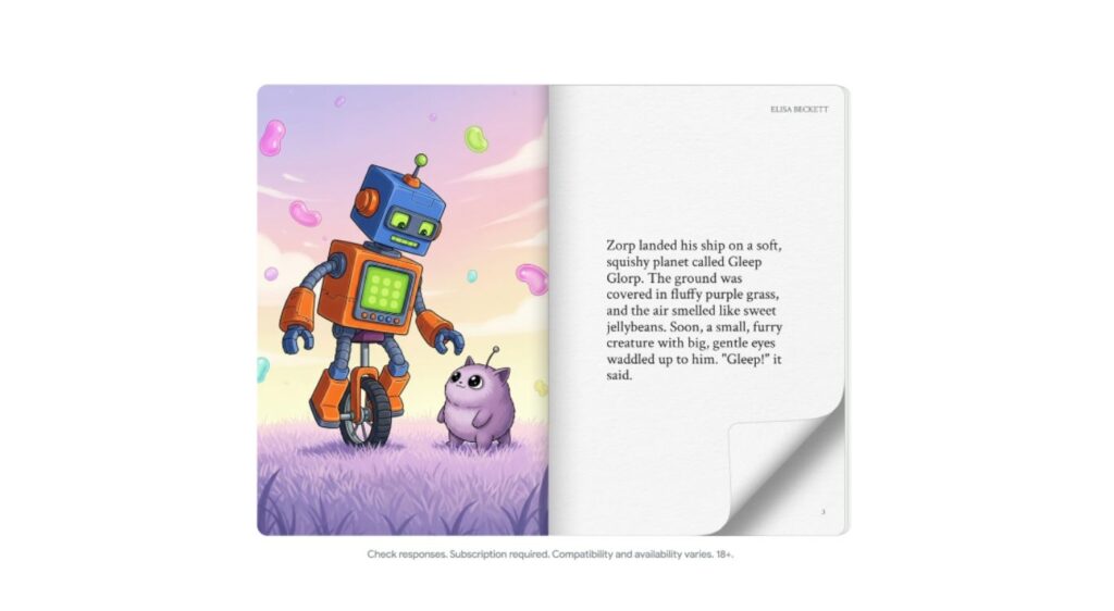 Screenshot: Google Gemini Storybook