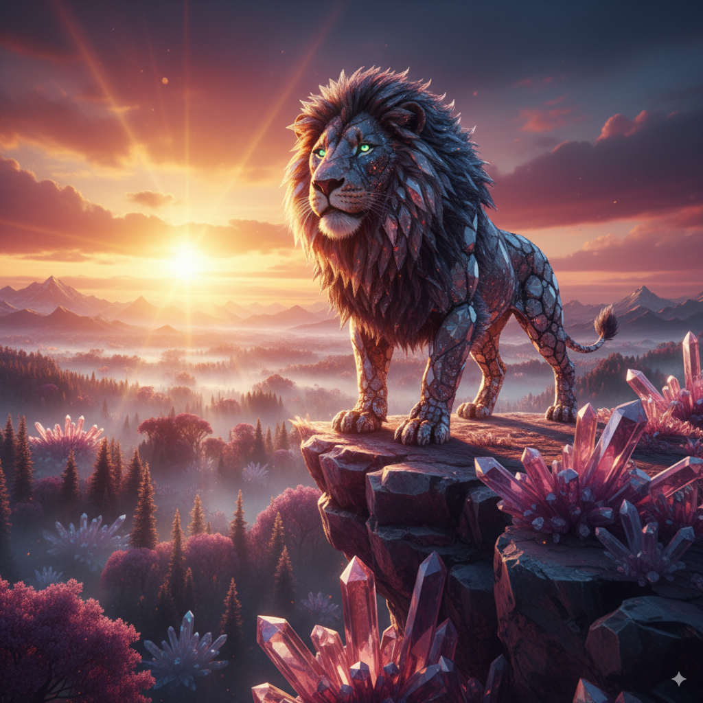 1. Diamond Body Lion on a Cliff